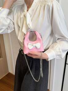 Fashionable Mini Red Clutch Small Bag, Casual Stylish Handbag, New Style Handbag With Bowknot - Multicolor - View 12