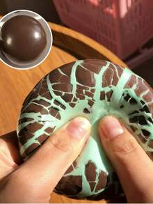 Creative Mint Dark Chocolate Handmade Crunch Ball, Stress Relief Toy With Cracking Sound, Moldable Squeeze Toy - Multicolor - View 11