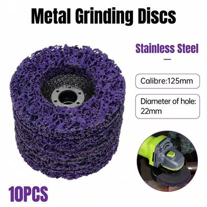 Aimall 10PCS 125mm Stainless Steel Grinding Nylon Polishing Wheel For Car Paint Removal
