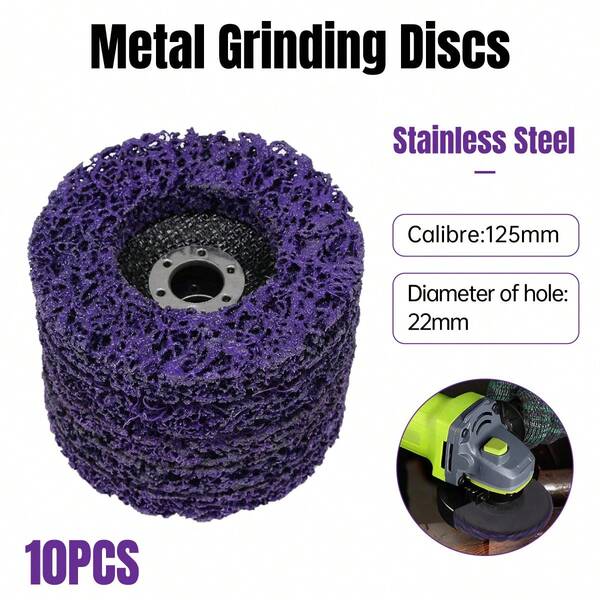 Aimall 10PCS 125mm Stainless Steel Grinding Nylon Polishing Wheel For Car Paint Removal