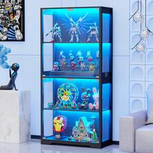 BROTTAR Glass Display Case, 4-Tier Curio Cabinet With 3 Color Lights For Collectibles, Display Cabinet With Glass Doors, Human Body Sensor, Bookcase With 4 Shelves - 查看 8