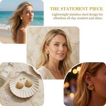 Gold Color Earrings, Casual Style, Suitable For Women To Wear At The Beach Or For Daily Use - Small Shell Earrings - View 13