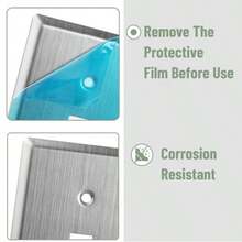 Bates- Silver Light Switch Cover Plate 3 Pack 4.5" X 2.75"/Standard-Size Stainless Steel Single Metal Switch Plate Covers With Matching ScrewsAccessories - Stainless Steel - View 5