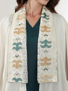 Bộ Abaya truyền thống thêu hạt cườm bạc sang trọng kiểu mới năm 2026 dành cho tháng Ramadan, kèm áo khoác ngoài, thiết kế không tay với cổ tay xẻ, thời trang và cao cấp. - Màu be - Xem 3