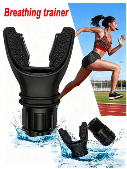 1 pieza Entrenador de pulmón con resistencia ajustable, protector dental de mordida, fácil de limpiar y usar, mejora la fuerza y la resistencia, accesorio de gimnasio, entrenamiento, gimnasio, ejercicio en casa, equipo de fitness, entrenamiento en casa