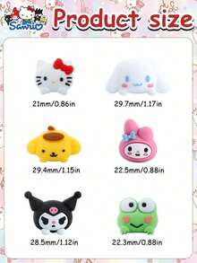 Bộ 2/3/6 hạt silicon Hello Kitty của Sanrio, hạt charm dễ thương để làm trang sức, móc khóa nơ đỏ, phụ kiện vòng tay, vòng cổ, bộ dụng cụ làm trang sức. - hạt silicon - Xem 9