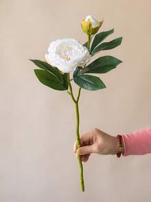 1PC 19-Inch Artificial Peony Flower Bouquet, Burnt Edge 2-Head Peony Artificial Flower, Maintenance-Free Fake Lotus Flowers, For DIY Bridal Bouquet Wedding Centerpiece Party Home Decor, Indoor Outdoor Spring Summer Decor Use, Valentine's Day Mother's Day Gift - Multicolor - View 10