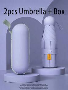 旅行便携迷你伞，带伞盒，涤纶纤维材质，小巧可折叠，隔热防雨防晒，带口袋，可定制成人伞 - A - 查看 18