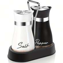 Glass Bottom Salt And Pepper Grinder Set. Includes Stable Stand, Suitable For Kitchen, Cooking Counter, RV, Camping, Barbecue, Also Can Be Used As Salt Shaker. - Multicolor - View 13