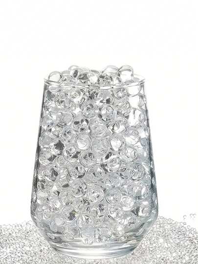 1袋/10000颗透明花瓶填充珠，可用于填充漂浮珍珠、制作漂浮蜡烛、婚礼中心装饰、花卉摆设等。