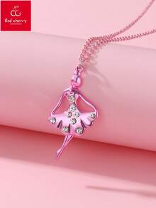 1 chiếc vòng cổ mặt dây chuyền hình nàng tiên cá và vũ công nữ đính đá lấp lánh, thời trang, sang trọng dành cho trẻ em, thích hợp để đeo hàng ngày, làm quà tặng hoặc trong các dịp lễ. - Nhiều màu - Xem 6