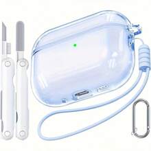 Funda protectora compatible con Apple Pro 3ra generación, material suave de TPU, diseño transparente, incluye kit de limpieza compatible con Apple Pro 3 - Blanco, resistente a los arañazos, carcasa rígida, poliuretano termoplástico, con kit de limpieza, compatible con Apple Pro 3 - Azul - Ver 9