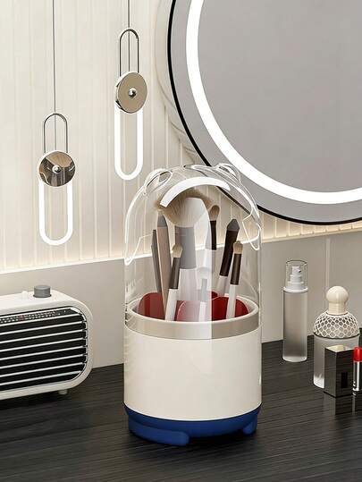 个性化旋转化妆刷收纳架，防尘美妆工具架，适用于眉笔和眼线笔，节日、婚礼和伴娘定制礼物