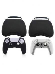 1 Set PlayStation5 Controller Storage Bag + 1 Silicone Cover + 2 Joystick Caps, Comprehensive Protection Against Drop, Water, Dust, Slip, Scratch, Enhancing Gaming Experience - View 1