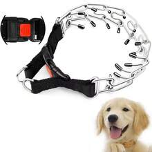 1pc Adjustable Non-Choke Dog Training Collar With Quick Release Buckle, Suitable For Small/Medium/Large Dogs, Stainless Steel Clasp Collar With Metal Chain, Convenient For Walking, Training, Hunting - Silver - View 4