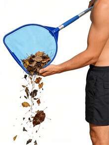 1pc Swimming Pool Leaf Skimmer With Handle, Detachable And Telescopic, Suitable For Cleaning Swimming Pools, Spas, Fish Ponds, Beaches, Scooping Net, Flat Net, Debris Removal - Cleaning Nets - View 2