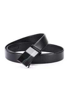 1/2pcs New Men's Cowhide Leather Belt With Automatic Buckle, Classic Business Casual Adjustable Waist Belt, Economical Durable Pants Belt For Daily Use - Multicolor - View 8