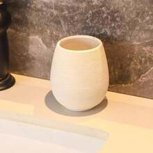 1 pieza Vaso de enjuague de cerámica vintage de gran capacidad, resistente al desgaste y duradero, con borde suave e interior esmaltado - Talla única - Ver 7