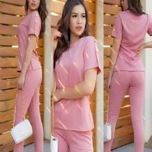 Women Two-piece Outfits - 藕粉色 - 查看 1