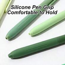 4pcs Gradient Morandi Color Neutral Pens Set, Purple/Red/Blue/Green, 0.5mm Smooth Writing Ballpoint Pens With Transparent Vertical Box Packaging, Refreshing And Soft, Suitable For Study, Office And Other Scenarios, Practical And Stylish. - Gel Pen - View 5