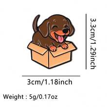 可爱卡通宠物狗珐琅徽章 趣味动物盆栽黑猫胸针翻领别针徽章 背包服装配饰 时尚首饰 朋友礼物 - 黑色 - 查看 30