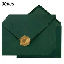10/30/50Pcs Stylish Premium V-Flap Envelopes Suitable For Parties, Weddings, Thank You Notes, Invitations, And Business Mailings, Including 50 Envelopes And 2 Stickers, Measuring 18.39X13.31 Cm With A Weight Of 120GSM - A - View 9