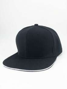 1顶夏季三明治帽檐嘻哈平沿棒球帽，男士休闲旅行简约百搭时尚款 - A - 查看 2