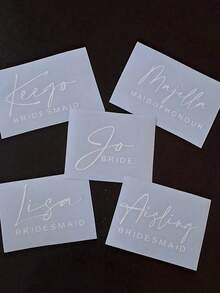Nhãn dán tên tùy chỉnh, nhãn dán chuyển nhiệt, decal vinyl, nhãn dán tên, nhãn dán ngày tháng, quà tặng tự làm, thủ công, viết tay, nhãn dán đám cưới, nhãn dán quà tặng. Nhãn dán tên ba chiều tùy chỉnh phù hợp với kính. - Nhiều màu - Xem 8