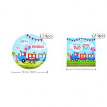 Train Birthday Party Disposable Tableware Set, 7/9 Inch Disposable Paper Plates, Napkins, Suitable For Family Gatherings, Gender Reveal, Celebrations, Birthdays, Weddings, Parties, Picnics - Multicolor - View 9