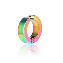 Punk Non Piercing Clip Man Woman Steel Magnetic Type Stud Earrings Teens Hop Style Ear Ring Jewelry Accessories J86A - a-黑色 - 查看 11