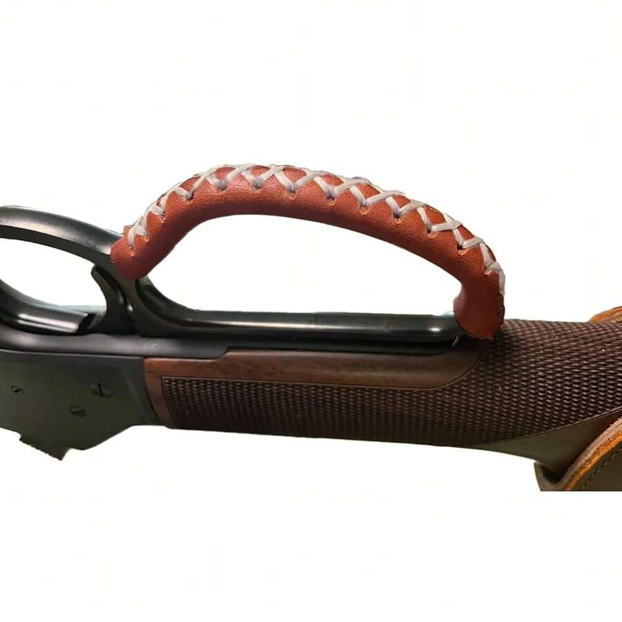 [Free Shipping]DOG Genuine Leather Lever Wrap For Lever Action Rifles & Shotguns, Handcrafted - Brown/Brown-thicker - View 1