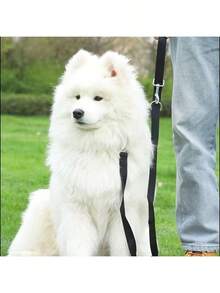 Correa para mascotas de 3 m, 4,5 m, 7,6 m, 10,6 m de unicolor multiusos, correa para caminar perros sin manos, cuerda de tracción deslizante duradera para entrenamiento, paseos y actividades al aire libre - Adecuada para mascotas de diferentes tamaños, negro - Negro - Ver 5