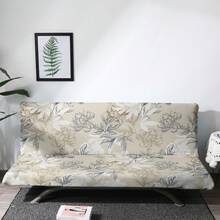 1pc Armless Sofa Cover, Printed Stretch Sofa Bed Cover, Fully Folding Armless Sofa Slipcover, Furniture Protective Cover With Elastic Bottom, Suitable For Living Room & Bedroom - Multicolor - View 4
