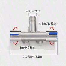 One Stainless Steel Triangular Valve, Three Way, One In And Two Out Double Control Toilet And Washing Machine Angle Valve Faucet Fitting - Angle Valve - View 4