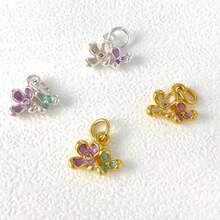 1pc/4pcs/8pcs Delicate Mini Lilac & Osmanthus Flower 3D Pendant DIY Beaded Necklace & Earring Jewelry Accessories - Multicolor - View 10