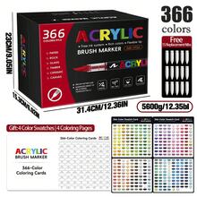 1支 366/320/288/240/168/120/72/60/48/36/24/12色丙烯顏料筆 液體軟尖 防水 可堆疊 DIY塗鴉繪圖藝術筆 返校季 - 軟頭直液式 - 查看 24