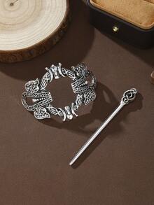 Eterna Glow 2pcs/Set Nordic Vintage Viking Style Hollow Hair Clips, Norwegian Style Round Celtic Hair Accessories For Women - Hair Accessories - View 13