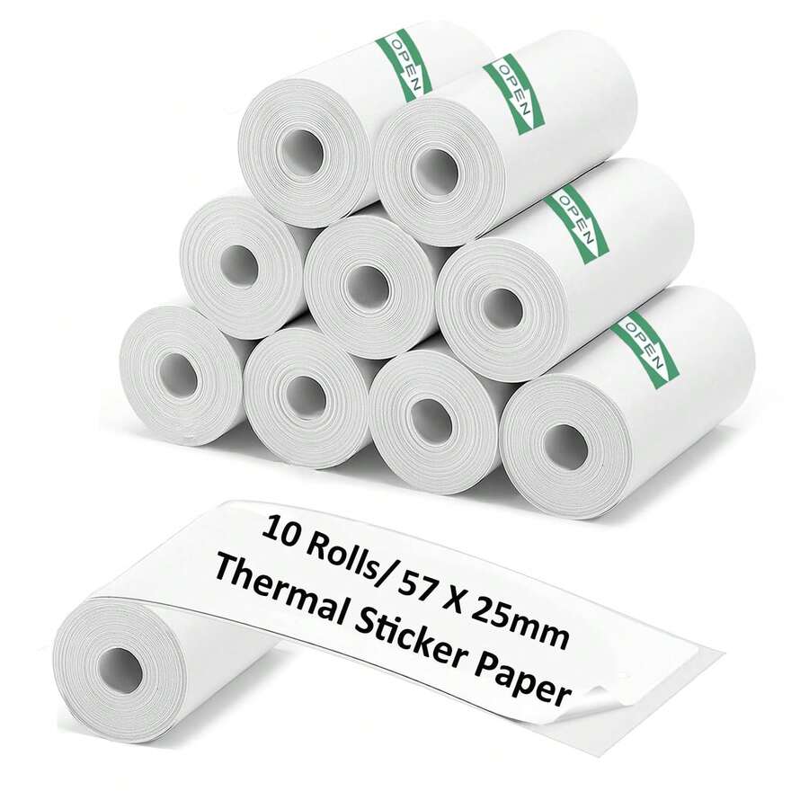 Self-Adhesive Thermal Paper, 57mm * 2.8m Mini Printer Papers Sticker Paper Thermal Printing Labels, Black On White, Compatible With D20, D21, S1 Mini Label Printers