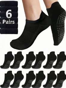 Women's Black Non-Slip Athletic Ankle Socks For Daily Wear - Black - View 1