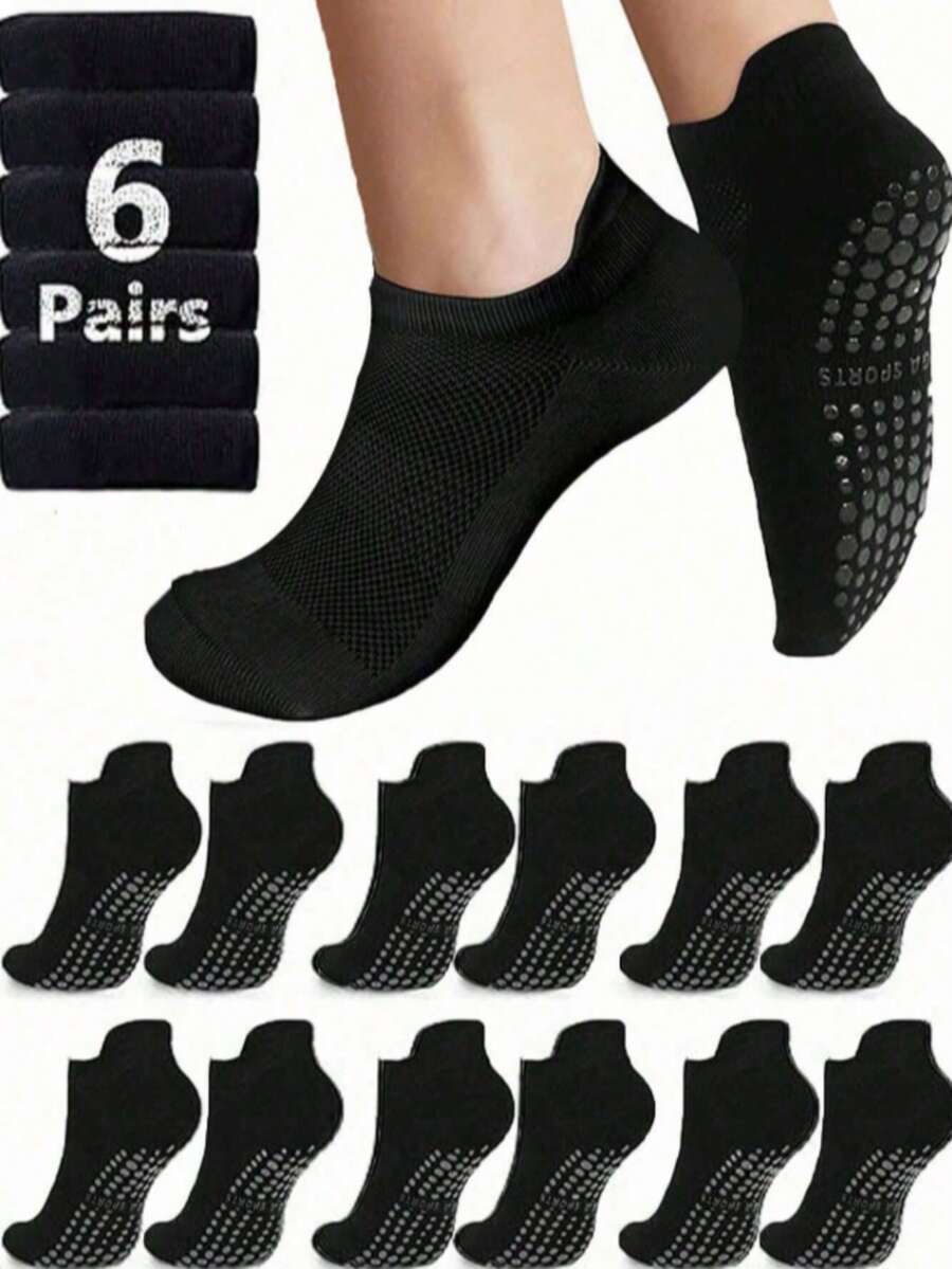 Women's Black Non-Slip Athletic Ankle Socks For Daily Wear - Black - View 1