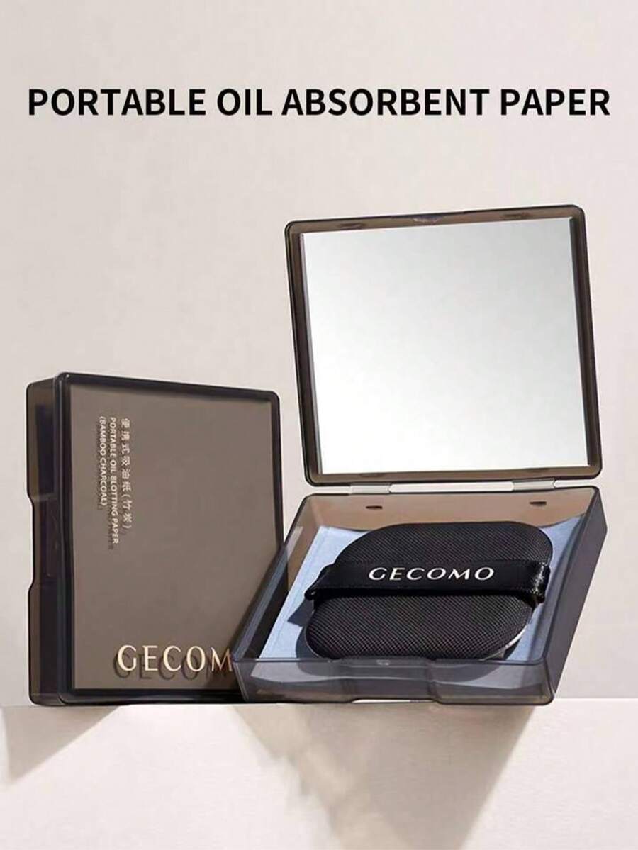 100pcs Bamboo Charcoal Oil Blotting Paper, Easy Oil Control, Portable Refill, Facial Shine Removal For Men & Women - Multicolor - View 1