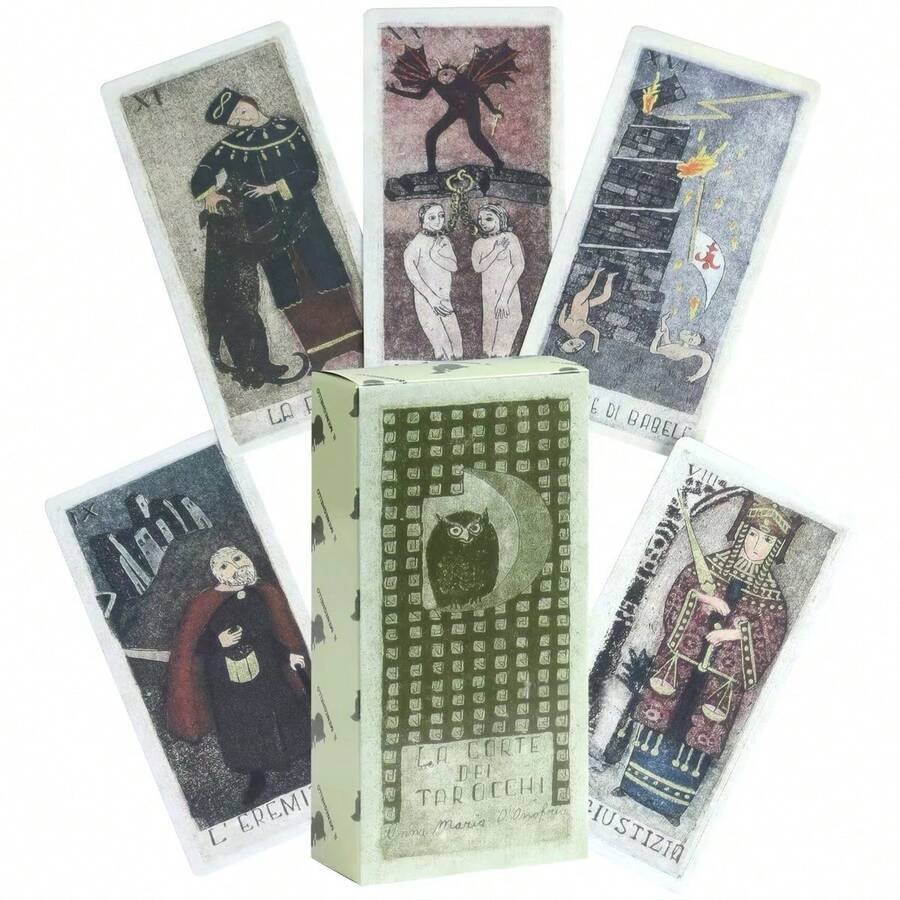Meneghetti Tarot Cards, Vintage Style Fortune Telling Divination Cards, 78 Cards Included - Multicolor - View 1