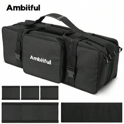  Bolsa de transporte portátil AMBITFUL PB01 para flash de estudio y soporte de trípode, bolsa para kits de flash de fotografía de estudio