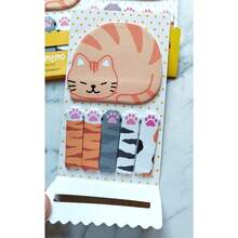 120 pièces Ensemble de notes adhésives thème mignon de chat - Motifs d'animaux de bande dessinée, blocs-notes personnalisés, autocollants et drapeaux - Convient pour l'école, le journal intime, le cahier et le planificateur. Autocollants drôles pour fournitures de scrapbooking, ordinateur portable - A - Voir 6
