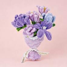 DIY 旋转木棍花篮系列，材料包，包括紫朱鹭暖阳花篮、紫优雅花篮、暖阳花簇、仙人掌花篮、火红暖花篮、蓝朱鹭花束、火红暖花罐、暖阳花束。 - 彩色 - 查看 14