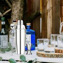 24OZ Cocktail Shaker Set - Cocktail Bar Martini Drink Shaker Set With Strainer Stainl Steel Bartender Kit Drink Mixer With Jigger Mixing Spoon Bar Accories For Beginners - 銀色 - 查看 3