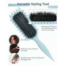 Curl Defining Brush For Curly Hair – Detangling & Styling Brush For Women & Men, Defines 2A To 4C Curls, Reduces Frizz, Perfect For Wet & Dry Hair (Blue) - Màu xanh da trời - Xem 5