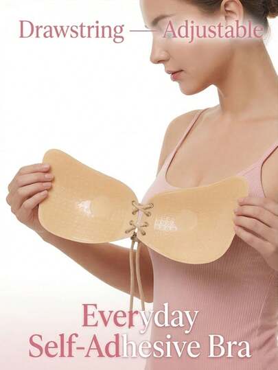 1/2 Paquetes de Sujetador Autoadhesivo Sin Espalda para Mujeres - Con Efecto Lifting, Invisible, Sin Tirantes, Transpirable y Anti-Caída - Ideal para Combinar con Vestidos de Novia