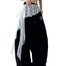 1 chiếc váy khiêu vũ Jazz, kiểu dáng bất đối xứng, xếp ly ren, buộc dây, xẻ tà. - A - Xem 3