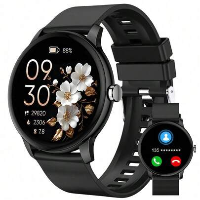 Reloj inteligente con pantalla táctil de 1.3", con recordatorio de llamadas, control de mensajes, modos deportivos múltiples, control de música, control de cámara y talla grande funciones, adecuado como regalo de cumpleaños para familiares y amigos, compatible con Android e iOS